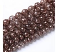 Natural Round Gemstone Beads,Smoky Glass Round Loose Beads Natural Snow Cracked Quartz Crystal Beads for Jewelry Making DIY Bracelet Snow Cracked Quartz 12mm 30 to 32pcs(6mm 59 to 63pcs)