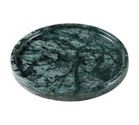 Natural Round Marble Tray for Home Decor, Stone Candle Dish for Perfume, Vanity, Bathroom, Countertop Storage Organizer (Green, 8 inch)