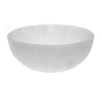 Natural Round Selenite Crystal Bowl-White Stone Charging Dish for Cleansing,Healing and Energizing Crystals,Polished White Selenite Dish for Crystals and Jewellery (8cm)