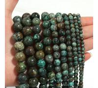 Natural Round Stone Beads 4 6 8 10 12mm White Howlite Turquoise Red Pink Turquoises Loose Gem Bead for DIY Craft Ornament Making-African turquoise-8mm APX 45pcs