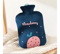 Natural Rubber hot Water Bottle with Cover, Leak-Proof Design for hot/Cold compresses, Menstrual Cramps/Hand-Foot Warming/Neck-Shoulder Pain Relief, Ultra-Soft Feel(Blue,2000ml)