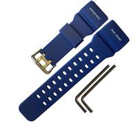 Natural Rubber Strap/Replacement Watch Band for Casio men's G-Shock Master of G Mudmaster Twin Sensor Sports Watch GG-1000/ GWG-100/ GSG-100 Series Watch Strap (Blue)
