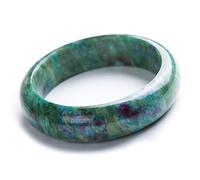 Natural Ruby Zoisite Gemstone Crystal Charm Fashion Women Bangle Bracelets Inner Diameter 55mm