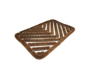 Natural Rugged Wire Scraper Coir Reversible Heavy Duty Door Mat, 60Cm X 40Cm