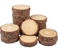 Natural Rustic Craft Discs Hand-Painted Round Slices 2-2.5 Inches for DIY & Decor Organic Craft Circles for Christmas Ornaments & Weddings (50PCS)
