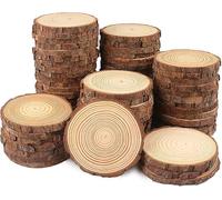 Natural Rustic Craft Discs Hand-Painted Round Slices 2-2.5 Inches for DIY & Decor Organic Craft Circles for Christmas Ornaments & Weddings (70PCS)
