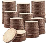Natural Rustic Craft Discs Hand-Painted Round Slices 2-2.5 Inches for DIY & Decor Organic Craft Circles for Christmas Ornaments & Weddings (100PCS)