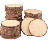 Natural Rustic Craft Discs Hand-Painted Round Slices 2-2.5 Inches for DIY & Decor Organic Craft Circles for Christmas Ornaments & Weddings (40PCS)