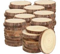 Natural Rustic Craft Discs Hand-Painted Round Slices 2-2.5 Inches for DIY & Decor Organic Craft Circles for Christmas Ornaments & Weddings (80PCS)