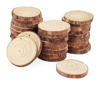 Natural Rustic Craft Discs Hand-Painted Round Slices 2-2.5 Inches for DIY & Decor Organic Craft Circles for Christmas Ornaments & Weddings (30PCS)