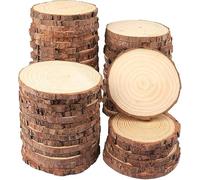 Natural Rustic Craft Discs Hand-Painted Round Slices 2-2.5 Inches for DIY & Decor Organic Craft Circles for Christmas Ornaments & Weddings (60PCS)