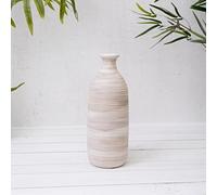 Natural Rustic Stoneware Ribbed Ceramic Vase - Two Sizes (Small)