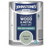 Natural Sage Non Drip Eggshell Paint 750ml | Interior Wood and Metal Paint | Durable Low Sheen Finish | Washable Trim Paint for Doors Skirting Boards Furniture and Window Frames