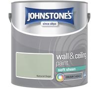 Natural SageJohnstone’s Wall & Ceiling Soft Sheen Paint 2.5L - Subtle Sheen Finish, Durable & Washable, Quick Dry, Low Odour Interior Paint for Walls & Ceilings