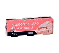 Natural Salmon, 3 Cans, 80g Each, 50g Drained Weight, Skinless, Boneless, Whole Fish, Pack of 6