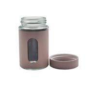 Natural Salt & Pepper Shakers - Glass & Metal Seasoning Dispensers with Viewing Window, 100ml (Pink)