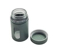 Natural Salt & Pepper Shakers - Glass & Metal Seasoning Dispensers with Viewing Window, 100ml (Sage)
