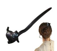 Natural Sandalwood Hair Sticks - Creative Wooden Hairpin, Cat Shape Hair Fork | Ebony Hair Sticks, Classic Vintage Sandalwood Cheongsam