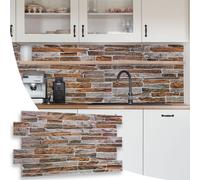 NOVECRAFTO Sandstone Decorative 3D Wall Panels Included - 8 Sheets Covering 3.69 sqm | 39.68 sqf - PVC Plastic Cladding Panels - 96 cm x 48 cm | 37.80 x 18.90 in - Mix Natural Sandstone Effect