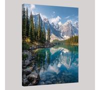 Natural Scenery Canvas Wall Art Snow-capped mountains and lakes 40 x 30 cm Framed Floral Poster Print Stylish Contemporary Artwork for Bedroom Kitchen Bathroom Hallway