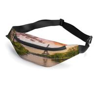 Natural Scenery of Paris Waist Bag,Durable Sling Bag with Adjustable Strap Crossbody Waist Bag,for Outdoors Workout Traveling Casual Running Hiking Cycling