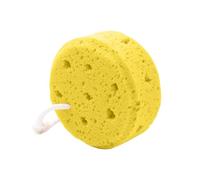Natural Sea Sponge,Round Shower Sponges for Women Men, Gentle Exfoliating Body Sponge for Deep Cleansing, Soft for Sensitive Dry Skin (Yellow)