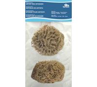 Natural Sea Sponges with Flat Side for Wall Painting - Honeycomb type reusable- long lasting,2 Pack,ideal for unique patterns,Faux Finishes, Texturing, Marbling, Decorative Painting - sizes 9-13cm