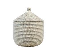 Natural Seagrass Handwoven Laundry basket with lid -KCL-13 (Natural, Medium (35cm))