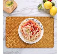 Natural Seagrass Placemat, Hand-woven Rattan Placemat, 17x12 Inch Placemat, Wire Reinforced Placemat, Table Decoration Placemat
