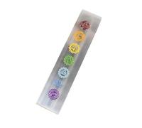 Natural Selenite Board with Seven Chakras - Healing Stick Decal & Plate for Yoga and Meditation