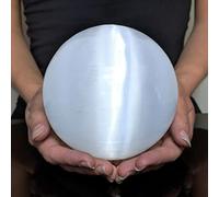 Natural Selenite Crystal Ball Spiritual Reiki Healing Cleansing White Gypsum Scrying Quartz Sphere Home Decor 4/6/8/11cm Size,11cm