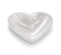 Natural Selenite Crystal Heart Bowl for Crystal Charging and Cleansing, Polished Moroccan Selenite Dish for Healing Stones, Reiki Meditation, Spiritual Décor, Gemstone Display and Unique Gift (10cm)