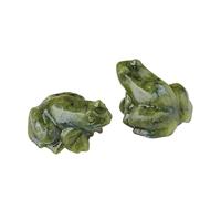 Natural Serpentine Jade Frog Figurine, Handcrafted Crystal Sculpture for Wealth and Protection