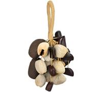 Natural Shaker, 9.8-11.8 in 25-30 cm Handmade Nut-Shell Rattle with 11 Strings, Percussion Instrument for Meditation Yoga Relaxation, Chacha Panji Salin Juju Pod Rattle Bell