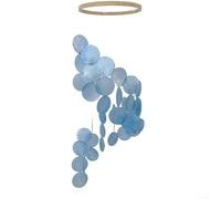 Natural Shell Dreamcatcher Wind Chime - 77cm Boho Hanging Ornament for Outdoor Garden Decoration, Coastal Home Decor, Colorful Patio Windchime(Blue)