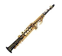 Natural Shell Keys Carve Pattern Brass Straight High-pitched Saxophone Bb B Flat Sax Instrument With Case Saxophone for Student (Color : 01)