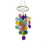 Natural Shell Wind Chime with Bohemian Flair Handmade to Add Charming Sounds and Coastal Ambiance to Gardens, Patios, or Living Rooms (Colorful)