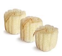 Natural Shower Loofah Sponge, Bath Exfoliating Loofa Body Scrubber, 5.5 “Soft and Easy Foaming Spa Lufa Sponges (3 Pack)