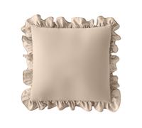 Silentnight Supersoft Ruffle Cushion - Stylish Soft Touch Super Comfy Bed Sofa Cushion - Retain Shape Filled with Bouncy Fibres - Removable Machine Washable Cover and Non-Iron Fabric 45x45cm, Natural