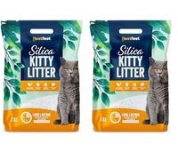 Natural Silica Cat Litter Crystals Cat Kitten Litter 7.6L | Pure Gel Crystal | Ultra Absorbent | Effective Odour Control | No Dust | Ultra Hygienic | Biodegradable (Pack of 2)