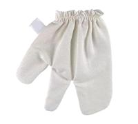 Natural Silk Gloves, Body Scrub Gloves - Raw Natural Silk Mitt with Elastic Cuff for Bath Spa Shower, Nutrition and Skin Massage
