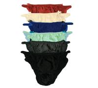 Natural Silk Women's String Bikini Panties W/Cotton Crotch Economic Pack (Pack of 6) Pack B SizeM