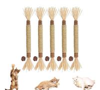 Natural Silvervine Dental Sticks, Silvervine Sticks for Cats, Interactive Kitten Teething Toys for Teeth Cleaning, Scratch & Bite Resistant, Indoor Kitty Fresh Breath (5 PCS)
