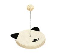 Natural Sisal Cat Scratch Pad, Interactive Head Shape Stick Ball Sisal, Furniture Protector For Cats, Mental & Physical Exercise Toy With Built-in Bell For Indoor Kittens