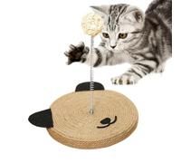 Natural Sisal Cat Scratch Pad, Interactive Sisal Cat Head Shape Stick, Home Furniture Protector, Mental Physical Exercise Toy, Fun Stimulating Scratches Toys for Cats