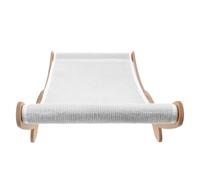 Natural Sisal Cat Scratching Lounge Bed, 23.6 Inch Wood Large | Modern Hammock Couch Shape, Sturdy Structure with Tipping Prevention, for Indoor Cats and Home Interiors