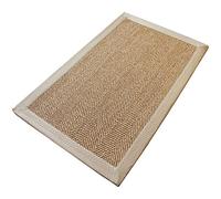 Natural Sisal Door Mat Indoor Hand-Woven Welcome Mat Entryway Non Slip Front Doormat Modern Home Decor Carpet Jute Dirt Trapper Rugs Floor Profile Commercial Layered Resist Dirt Rug,Yellow-80x120cm