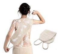 Natural Sisal & Ramie Exfoliating Body Scrubber for Shower with Handle - Deep Cleanse Back Scrubber, Scrub Spa Tool for Glowing Skin & Whole Body Care