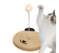 Natural Sisal Scratching Pad - Interactive Toy with Built-in Ball and Bell - Sisal Mat for Cats | for Scratching All Indoor Breeds on Sofas Walls Home