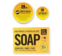 Natural Skincare Gift Set - Unscented | Soap, Lip Balm & Mini Uber Balm | For Sensitive Skin & Eczema | Eco-Friendly, Fragrance-Free Gift